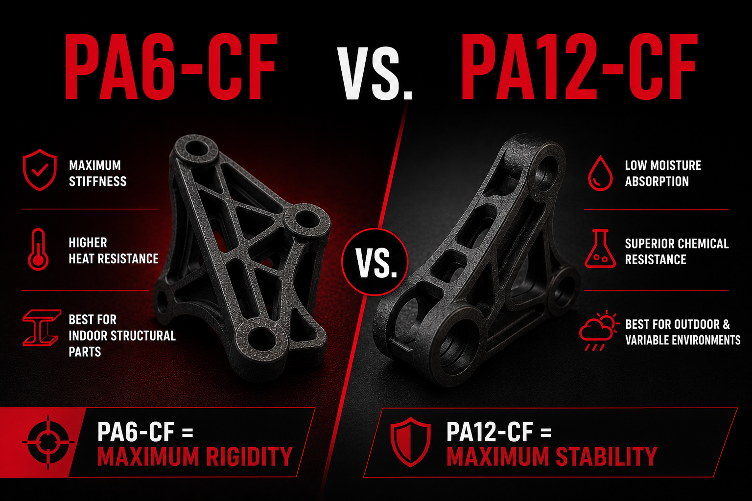 PA6-CF vs. PA12-CF: Choosing the Right Carbon Fiber Nylon for Structural Applications